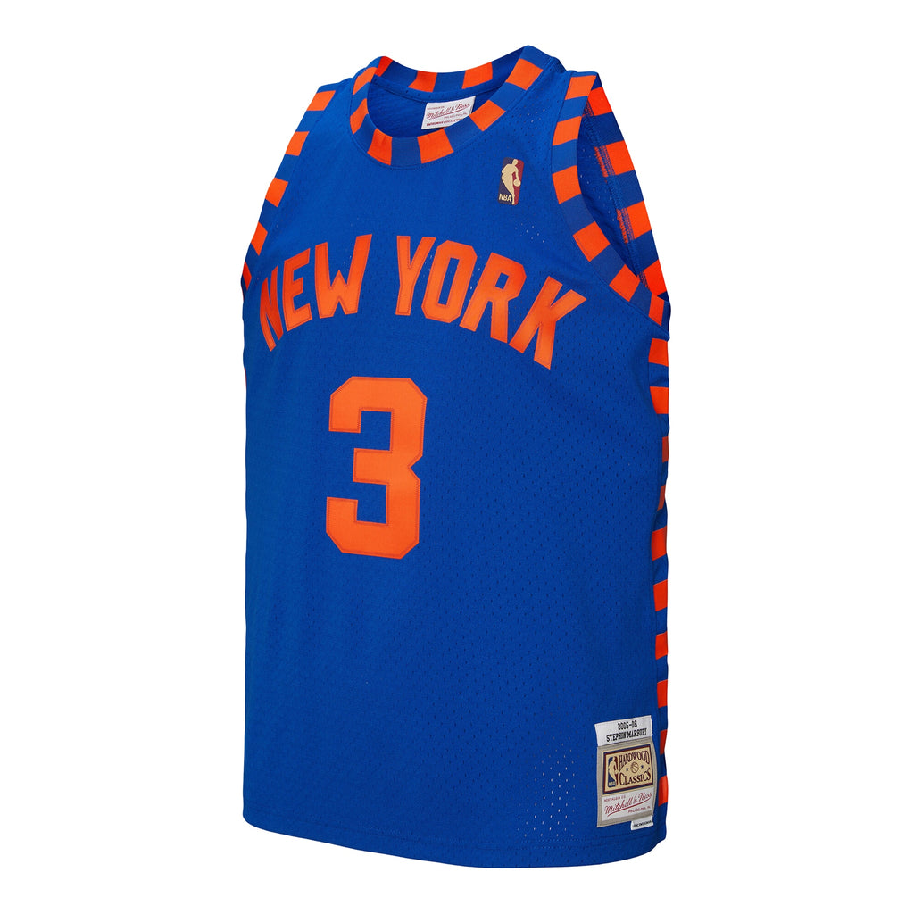 Men's Mitchell & Ness Stephon Marbury Blue New York Knicks 2005/06 Hardwood Classics Swingman Jersey